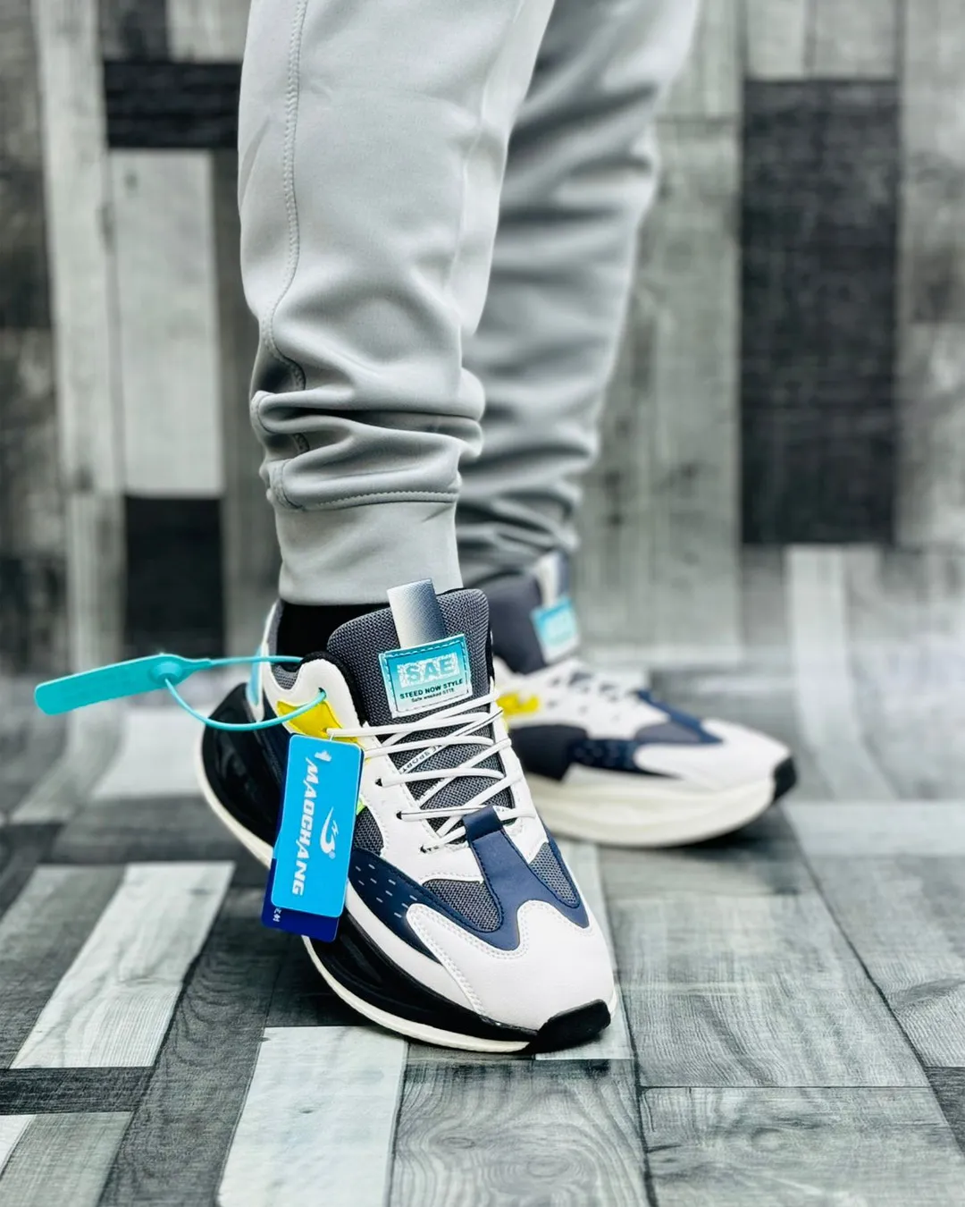 Danzair Men's Streetwear Shoes White Blue
