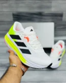 Adidas Adistar 3 Multi Color Shoes lightweight white running shoes with neon yellow and black accents.