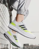 "Denzy Ultraboost EQ21 Run Men's Olive Green Slip-On Sneakers | Lightweight Knit Upper | Chunky White Sole | Casual Walking Shoes"