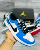 "Denzy Air Jordan 1 Low Men's Olive Green Slip-On Sneakers | Breathable Knit Upper | Chunky White Sole | Premium Casual Streetwear Shoes"