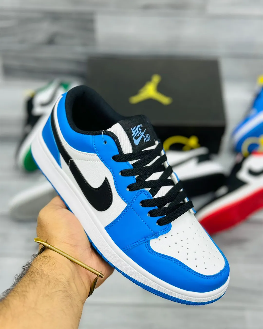 "Denzy Air Jordan 1 Low Men's Olive Green Slip-On Sneakers | Breathable Knit Upper | Chunky White Sole | Premium Casual Streetwear Shoes"