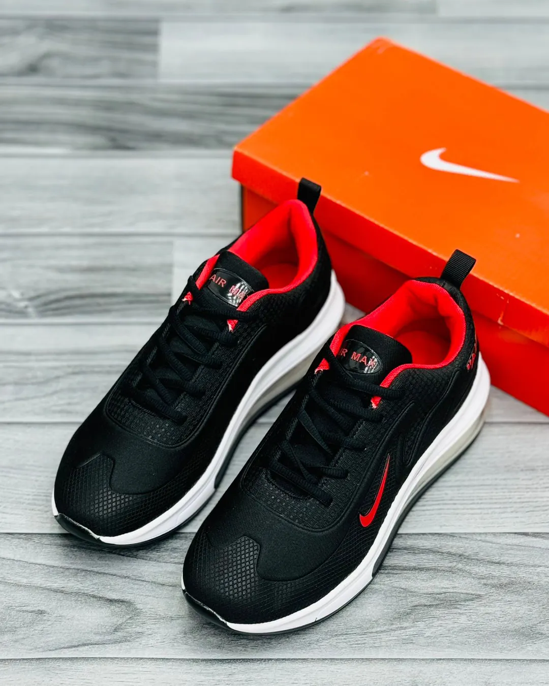 "Denzy Air Max 720 Men's Olive Green Slip-On Sneakers | Breathable Knit Upper | Chunky White Air Sole | Casual Walking & Running Shoes"